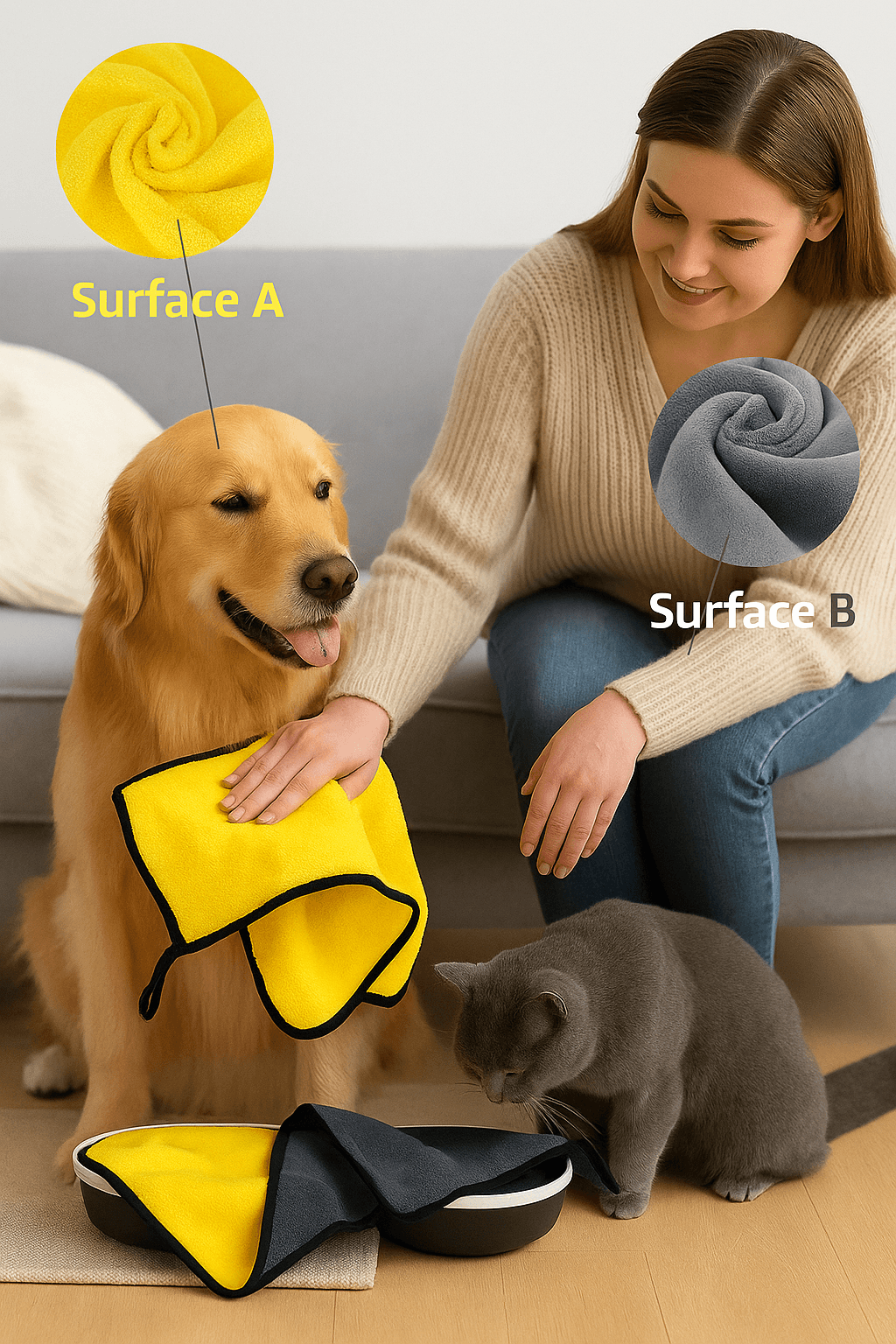 Ultra-Soft Microfiber Pet Towel - BrakFunny 
